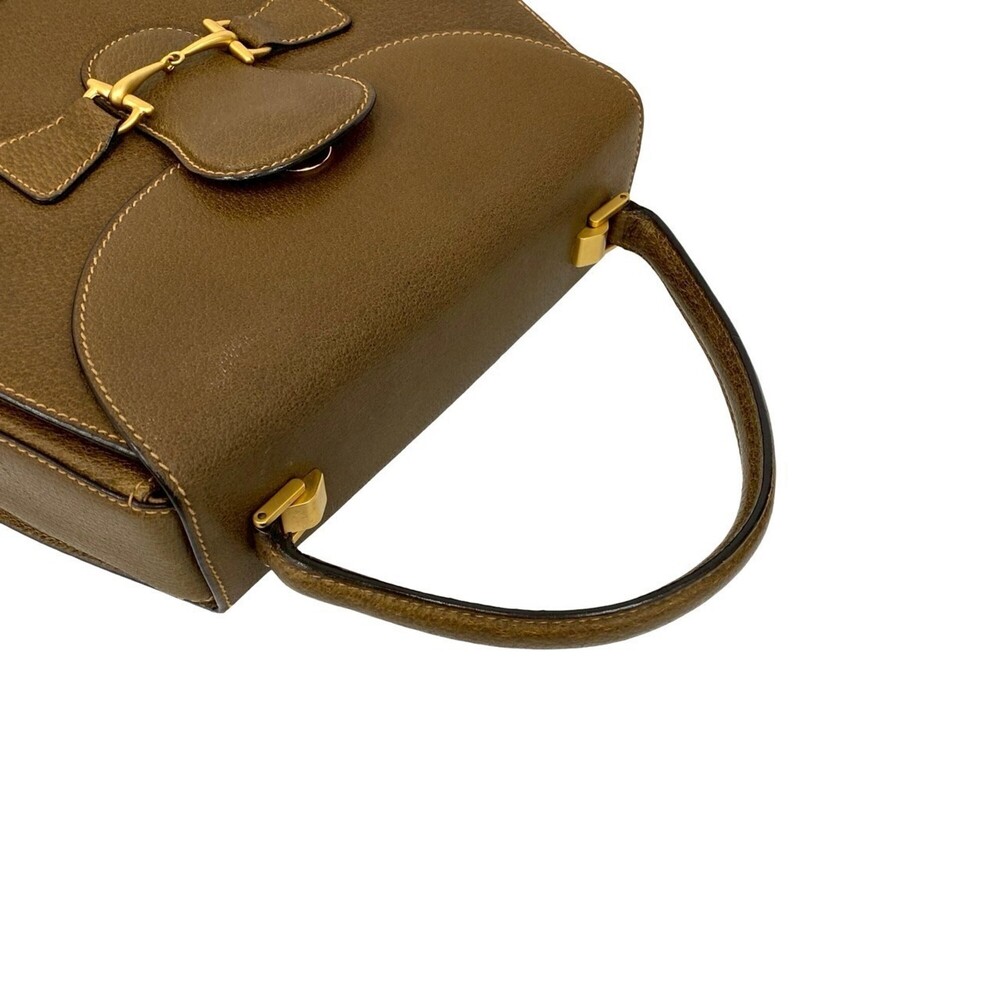 GUCCI Authentic Brown Leather Horsebit Tote Bag - Picture 4 of 10